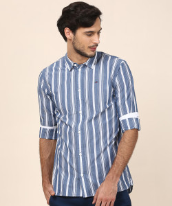 TOMMY HILFIGER Men Striped Casual White Blue Shirt Buy TOMMY