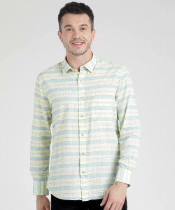ColorPlus Men's Striped Casual Multicolor Shirt