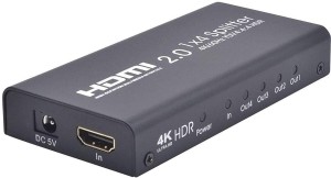 Microware HDMI 2.0 Splitter 1X2 4KX2K 60Hz HDCP 2.2 HDR Video Splitter for  DVD PS3 PS4, HDMI Splitter,1 in 2 Out, Dual Monitor duplicating Video and