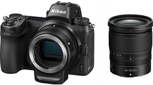 nikon z 6 mirrorless camera body with 24-70mm lens and mount adapter ftz(black)