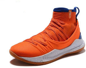 The Under Armour UA Curry 5 Crimson Orange Training Gym Shoes