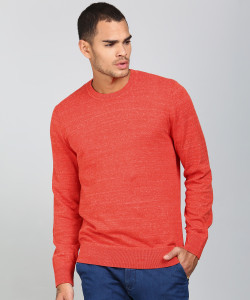 GAP Self Design Round Neck Casual Men Orange Sweater Buy GAP