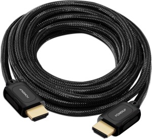 Power Up HDMI Cable 6.6 2 m braided HDMI Cable(Compatible with Xbox Playstation PS3 PS4 PC Apple TV, Black, One Cable)