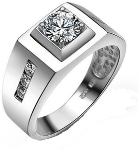 RM Jewellers 92.5 Stylish Sterling Silver Cubic Zirconia Platinum