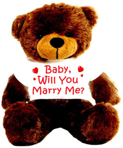 CLICK4DEAL Big Teddy Bear 5 Feet Long Wearing Will U Marry ME T