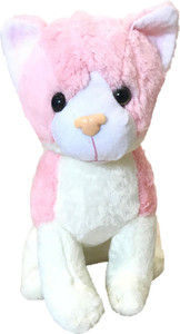 Pink cat plush toy on sale