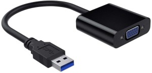 Tobo USB 3.0 To VGA Adapter Video Display Cable, Multi-monitor Adapter. 0.15 m VGA Cable(Compatible with Projector, Laptops, PC, Computer, Black, One Cable)