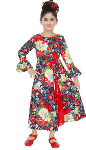 Indokids Girls Maxi/Full Length Festive/Wedding Dress