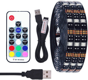 amiciVision USB 5V 5050 RGB LED Strip 2 Meters with RF Remote For