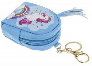 ShopNGift Unicorn Mini Coin Purse Zipper Bag Keychain Wallet Pouch