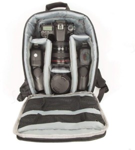 House of Quirk Camera Bag Camera Backpack Waterproof Fabric, Anyprize SLR Camera, Lens, Tripod and Camera Accessories with Rain Cover Protector Bag - Grey  Camera Bag