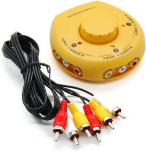 aplink  TV-out Cable 3-Way Digital Audio Video Switch Selector and Splitter Box for AV RCA TV DV(Yellow, For TV)