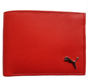 Puma Men Red Genuine Leather Wallet