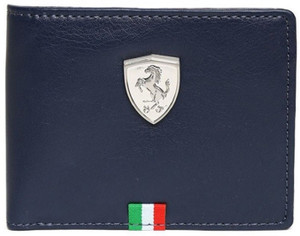 Puma Men Blue Genuine Leather Wallet