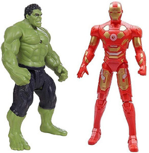 Hulk and iron store man toys