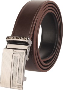 WILDHEART Men Casual Brown, Black Artificial Leather Reversible Belt Brown  - Price in India