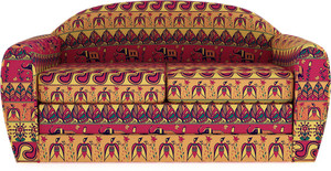 Style Crome Printed Two Seater Sofa Cum Bed 4x6 Feet Perfect for Guests Single Solid Wood Sofa Bed
