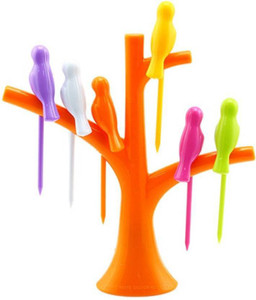 LS Letsshop Plastic Fruit Fork Plastic Fruit Fork