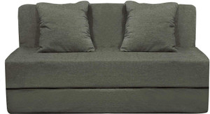 Aart Store Sofa Cum Bed 6x6 Feet Three Seater with Washable Cover and Two Pillows Grey Color Single Sofa Bed