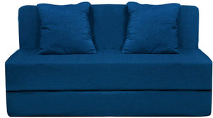 Aart Store Sofa Bed 5x6 Feet Three Seater with Washable Cover and Two Pillows Blue Color Single Sofa Bed