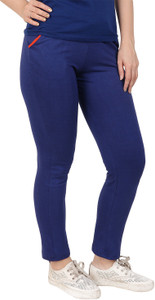 Diaz Solid Women Blue Track Pants