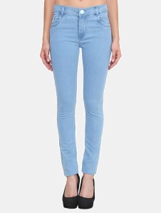 crease & clips slim women's light blue jeans JNS4001
