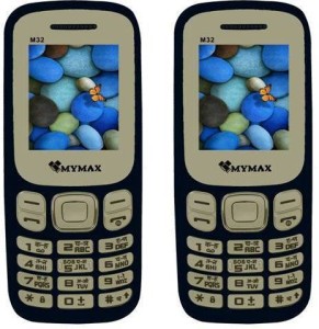 Mymax M32 Combo of Two Mobiles(Blue, Black)