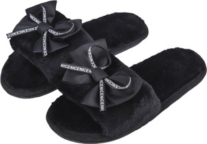 Ladies slippers black online