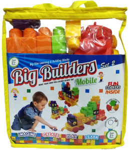 Vihaa Multicolor Big Size Learning & Building Blocks with Pull Along Toy-Set 2