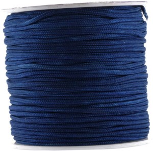 DIY Crafts Navy Blue Nylon Satin Cord, Rattail Trim Thread(1mm
