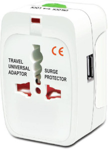 Mezire Multiplug With USB Worldwide Adaptor (White) Worldwide Adaptor