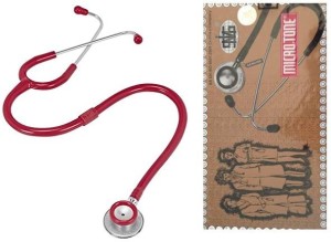 MSI Original Microtone Burgundy Stethoscope with Black and Pink tube with Ear Piece and Diaphragm Acoustic Stethoscope Acoustic Stethoscope(Burgundy)