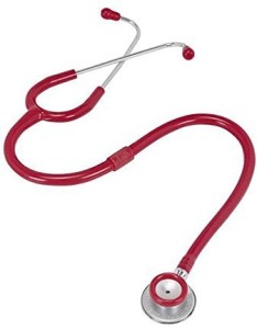 MSI Original Microtone Burgundy Stethoscope with Black and Yellow tube with Ear Piece and Diaphragm Acoustic Stethoscope Acoustic Stethoscope(Burgundy)