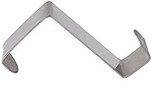 SYGA Set of 6 Over Door Rack Heavy Duty Reversible Brushed Stainless Steel Hook_Large (5cmx2.5cm) 6 - Pronged Hook