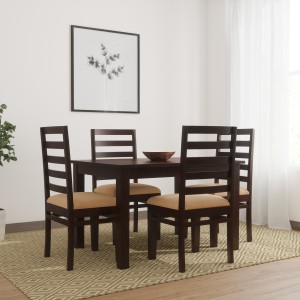 induscraft tadashi solid wood 4 seater dining set(finish color - dark expresso)