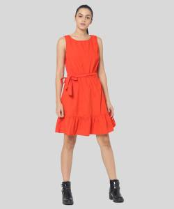 Only Women's Fit and Flare Red Dress