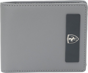 PUMA Men Casual Grey Genuine Leather Wallet Charcoal Gray Price