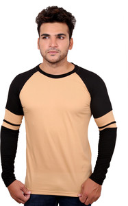 Helmont Solid Men's Round Neck Beige T-Shirt