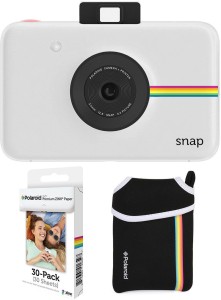 polaroid snap instant camera with 2x3 zink paper (30 pack) neoprene pouch (white) instant camera(white)