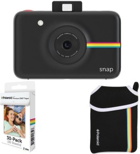 polaroid snap instant camera black with 2x3 zink paper (30 pack) neoprene pouch instant camera(black)