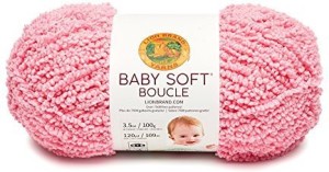 Lion Brand Yarn 918-103 Baby Soft Boucle, Candy Pink - Yarn 918