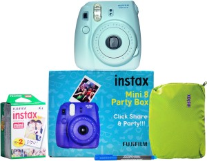 fujifilm instax mini 8 party box blue instant camera(blue)