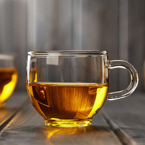 Green glass tea cups on sale