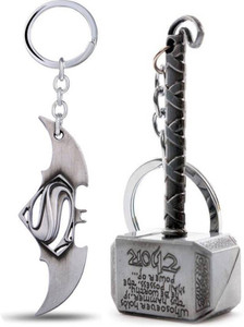 ShopTop Silver Thor hammer and Silver Batman vs superman Key Chain Price in India Buy ShopTop Silver Thor hammer and Silver Batman vs superman Key Chain online at Flipkart