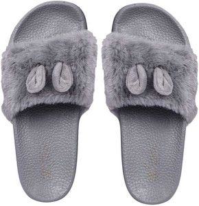 Girls furry sliders clearance