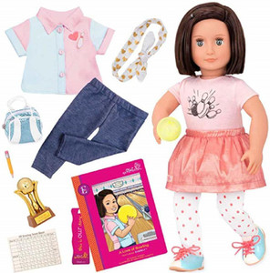 Our Generation Deluxe Bowling Doll With Book Everly Deluxe