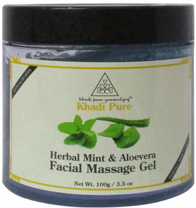Khadi Pure Herbal Mint Aloevera Face Massage Gel 100g Price in India Buy Khadi Pure Herbal Mint Aloevera Face Massage Gel 100g online at Flipkart