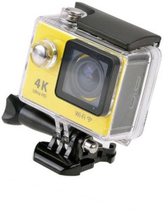 biratty 4k camera action camera ultra hd waterproof dv camcorder 16mp 170 degree wide angle with portable sports and action camera(yellow, 12 mp)