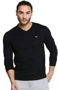 Rodet Gooey affældige FBB - BUFFALO Solid Men V Neck Black T-Shirt - Buy FBB - BUFFALO Solid Men  V Neck Black T-Shirt Online at Best Prices in India | Flipkart.com