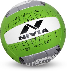 nivia pu - 5000 volleyball - size: 4(pack of 1, white, green)